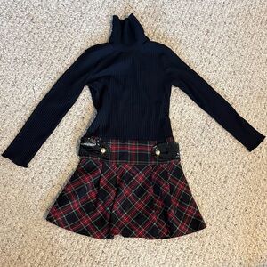 The Children's Place Black and Red Plaid Christmas Dress